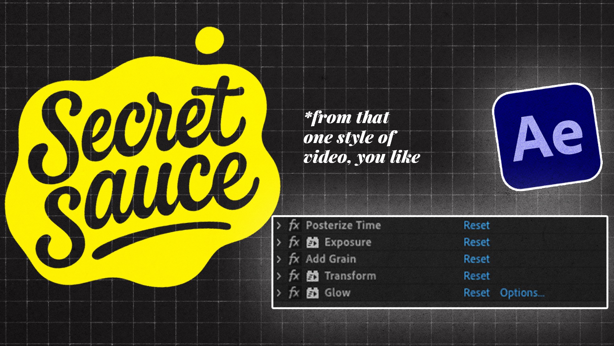 Secret Sauce After Effects Preset